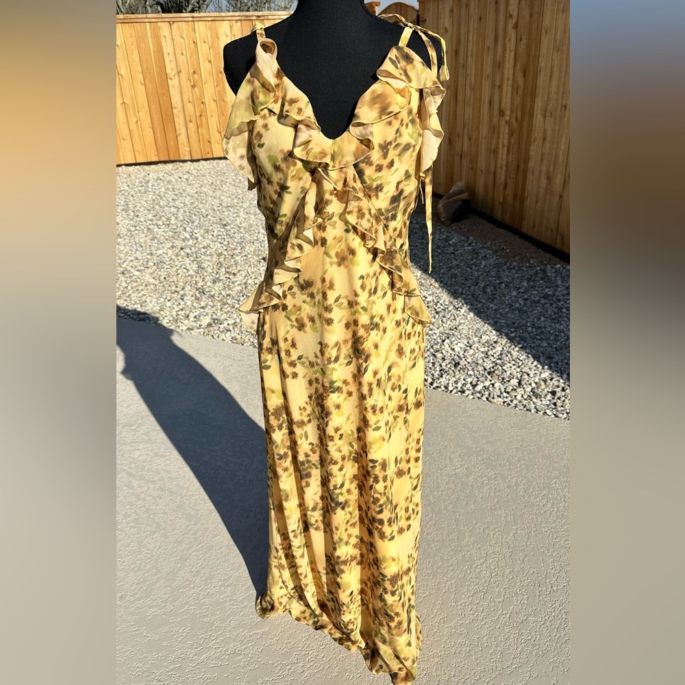 Steve Madden Medium Yellow Floral Maxi Dress (M)